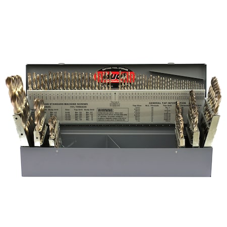 Drillco 115PC DRILL SET 1/16-1/2 BY 64ths No 1-60 A-Z 200B0115